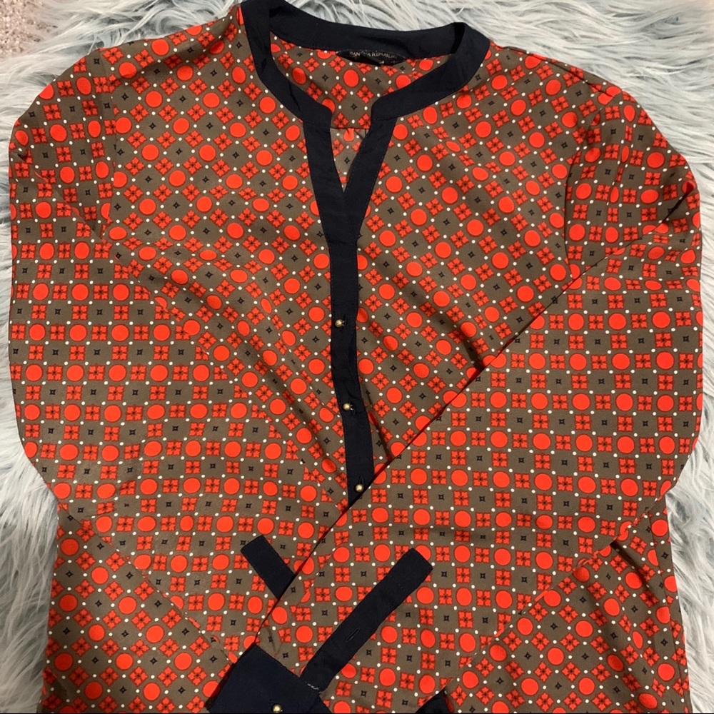 BR long sleeve print blouse